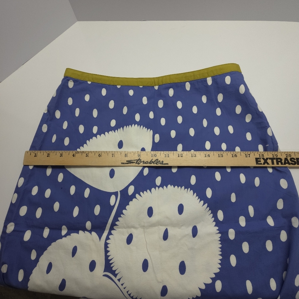 Boden A Line Skirt Blue And White Abstract Floral Women's 8L - Picture 9 of 10